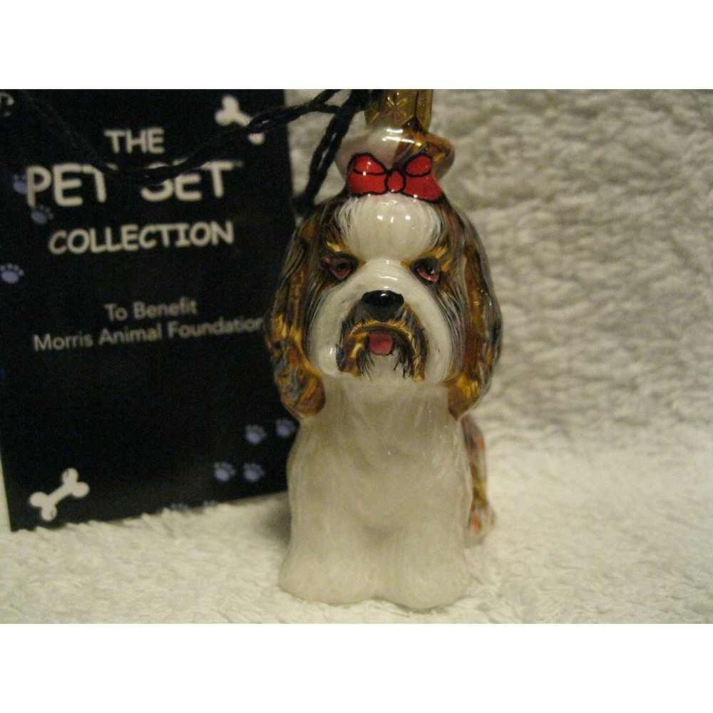 NEW Shih Tzu Dog Glass Christmas Ornament